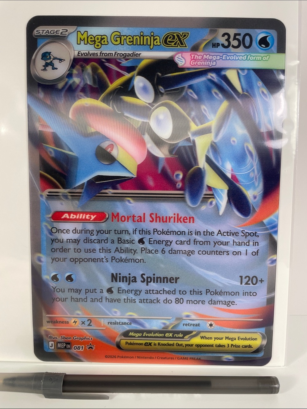 JUMBO Pokemon Mega Greninja ex Holo - Lenticular